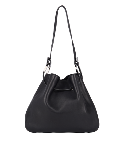 Logo Embossed Bucket Bag, front view